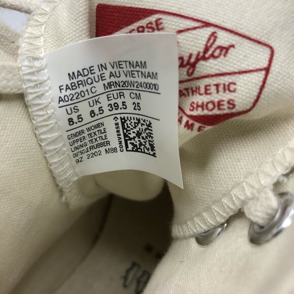 Converse Women's High Top Chuck 70 Floral Sneakers Taupe Size US 8.5 - Picture 10 of 11